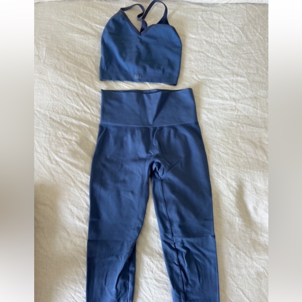 SET Active Blue Leggings & Tank workout set